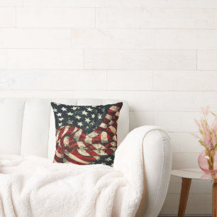 Coussin Drapeau américain-Camouflage par Shirley Taylor