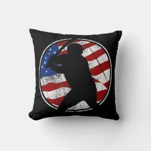 Coussin Drapeau américain de baseball - Baseball Vintage