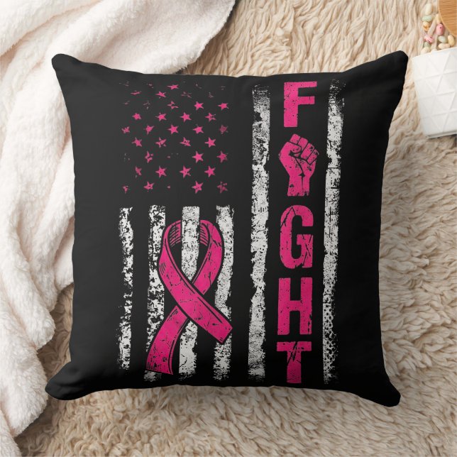 Coussin Drapeau américain de sensibilisation au cancer du  (Couverture)