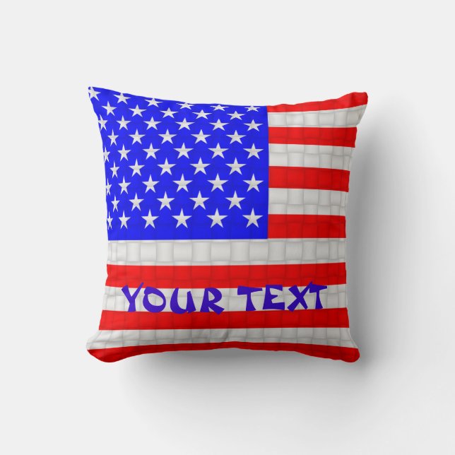 Coussin Drapeau américain des Etats-Unis Amérique : (Recto)