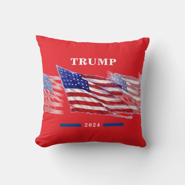Coussin Drapeau américain Donald Trump 2024 (Recto)