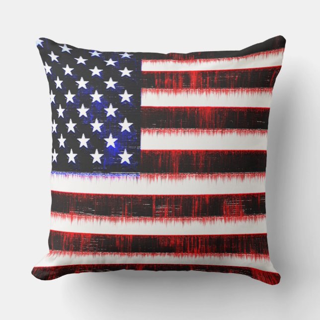 Coussin Drapeau américain - Drapeau américain, cramponné (Recto)