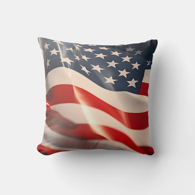Coussin drapeau américain du 4 juillet vague fête de l'ind (Recto)