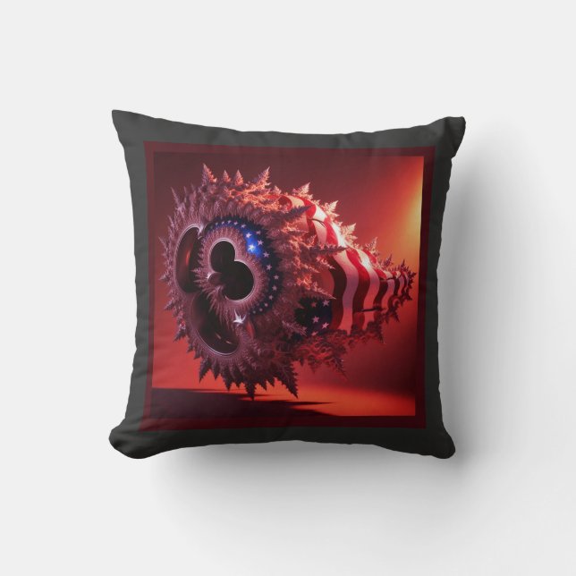 Coussin Drapeau Américain Infusé Sur Mandelbrot Tube (Recto)