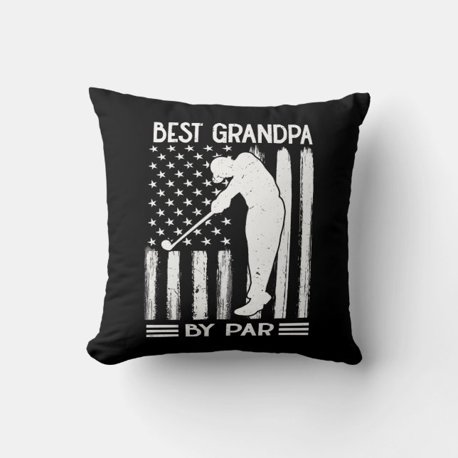 Coussin Drapeau Américain Meilleur Grand-Père Par Par Par (Recto)