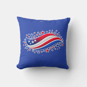 Coussin Drapeau américain ondoyant patriotique avec étoile