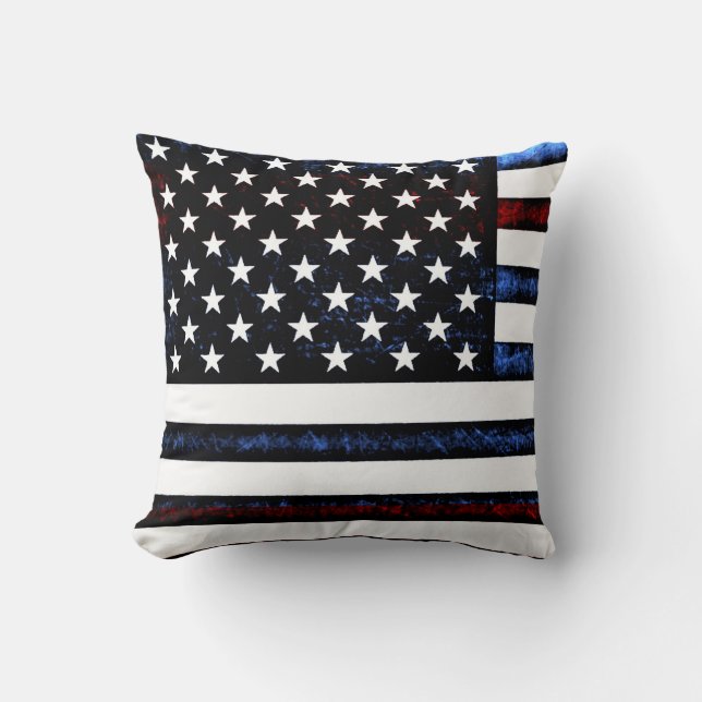 Coussin Drapeau américain Patriotique Rouge Blanc Bleu Cou (Recto)