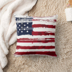 Coussin Drapeau américain patriotique rouge blanc bleu USA