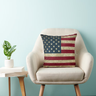 Coussin Drapeau américain patriotique vintage, Quatre juil