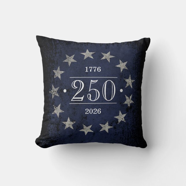 Coussin Drapeau américain personnalisable 250 ans recto-ve (Recto)