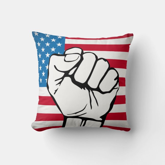 Coussin Drapeau américain| Poing levant (Recto)
