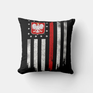 Coussin Drapeau américain polonais Combo Pologne Usa Polsk