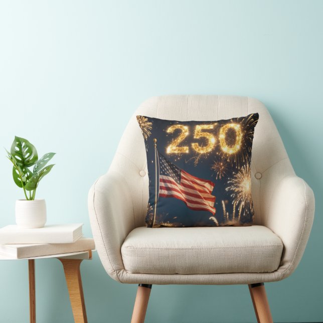 Coussin Drapeau américain pour la fête des 250 ans (Chaise)