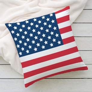 Coussin Drapeau Américain Rouge Blanc Bleu Patriotique