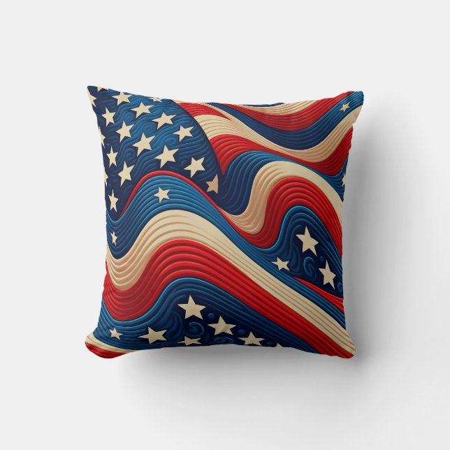 Coussin Drapeau Américain Un Patriotique Volant (Recto)