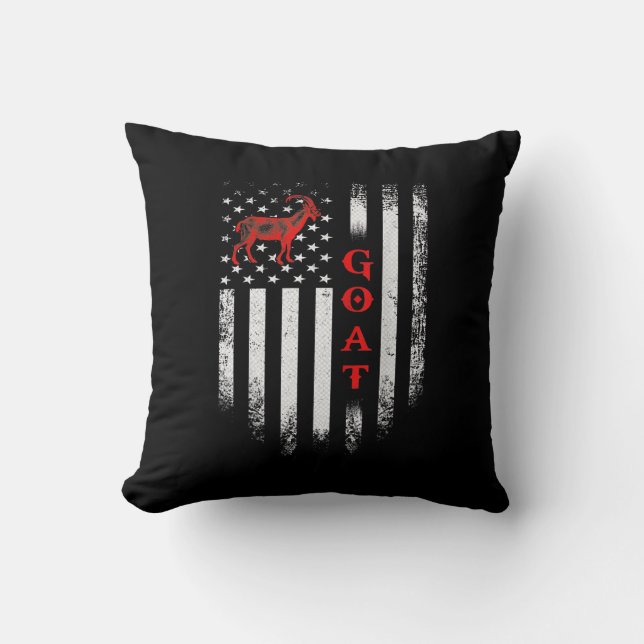 Coussin Drapeau américain vintage chèvre (Recto)