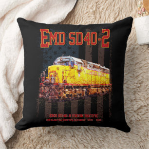 Coussin Drapeau américain vintage EMD SD40-2 Locomotive di