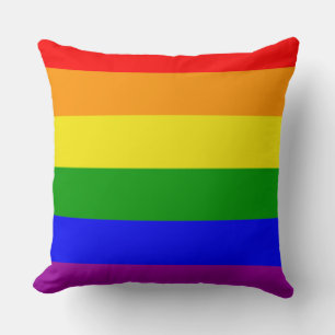 Coussin Drapeau arc-en-ciel Couleurs de la fierté gay