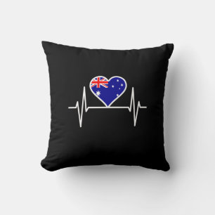 Coussin Drapeau Australie Battement de coeur