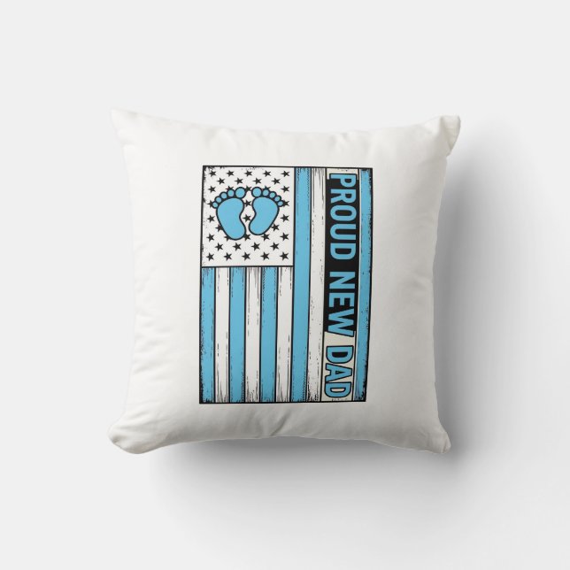 Coussin Drapeau aux pieds de bébé fier nouveau papa Concep (Recto)