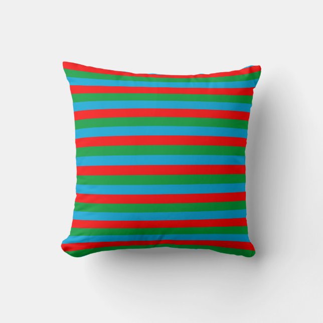 Coussin drapeau azerbaïdjan rayures pays symbole motif rou (Recto)