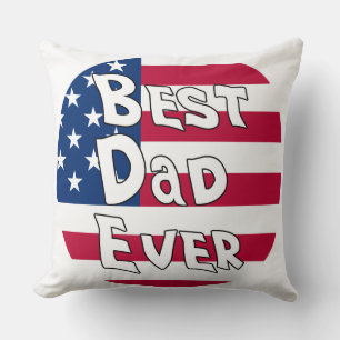 Coussin Drapeau Best Papa Ever USA