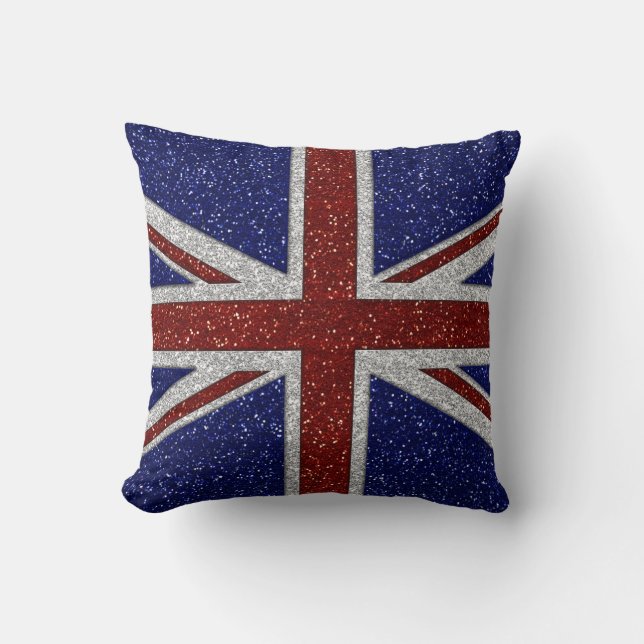 Coussin Drapeau brillant d'Union Jack d'étincelle de (Recto)
