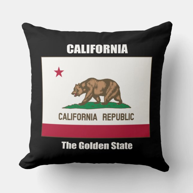 Coussin Drapeau californien et devise (Recto)