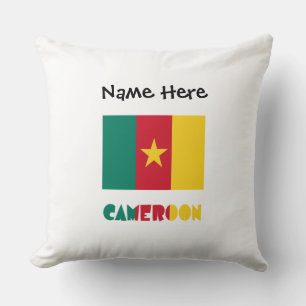 Coussin Drapeau camerounais personnalisation noir Cameroun