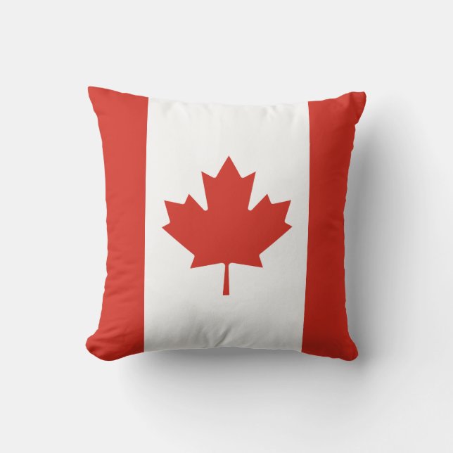 Coussin Drapeau canadien (Feuille d'érable) (Canada) (Recto)