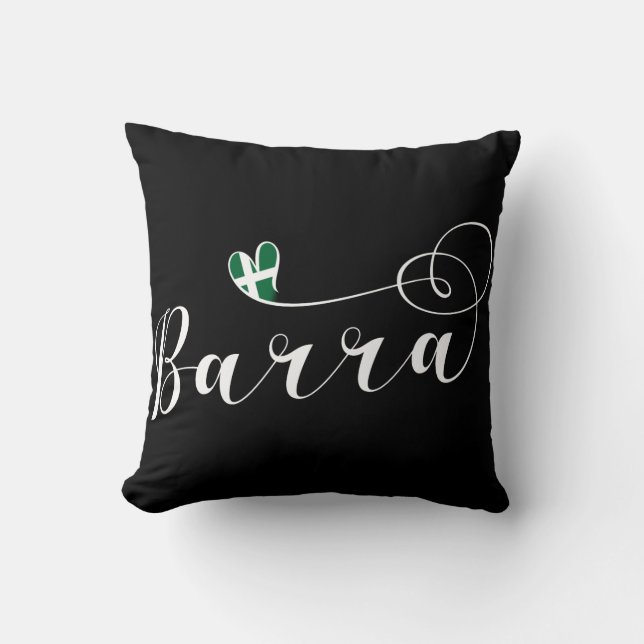 Coussin Drapeau cardiaque de Barra, Barraigh, Hébrides ext (Recto)