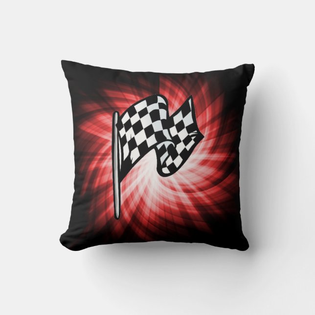 Coussin Drapeau Checkered ; rouge (Recto)