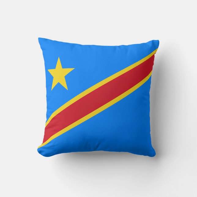 Coussin Drapeau Congo Kinshasa (Recto)