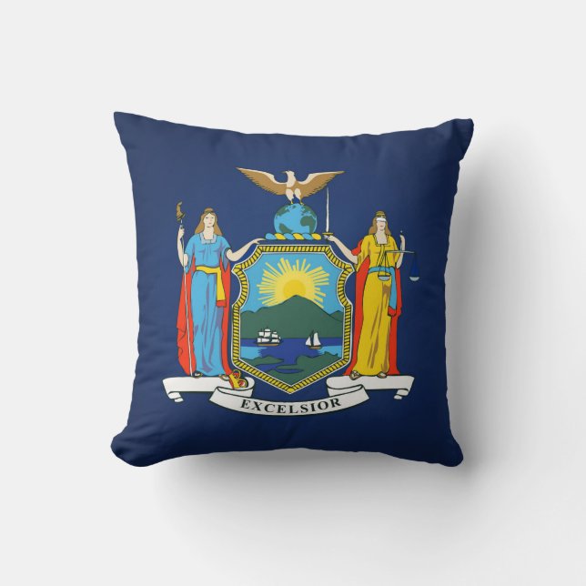 Coussin Drapeau cool De L'État De New York (Recto)