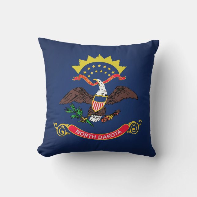 Coussin Drapeau cool De L'État Du Dakota Du Nord (Recto)