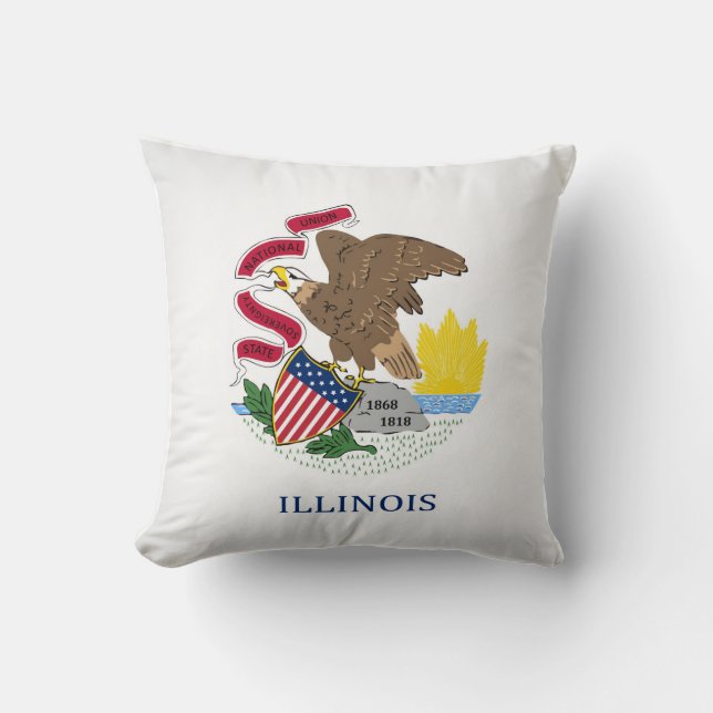 Coussin Drapeau cool De L'Illinois (Recto)