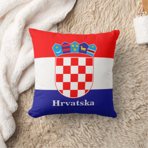 Coussin Drapeau Croate Avec Texte Personnalisé