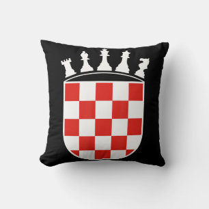 Coussin Drapeau croate couleurs Joueur d'échecs cadeaux po