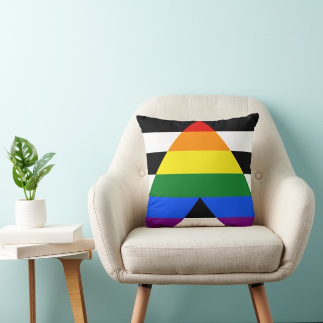 Coussin Drapeau d'allié straight de SlipperyJoe, arc-en-ci (Chaise)