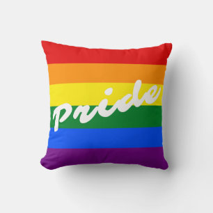 Coussin Drapeau d'arc-en-ciel du gay pride 6-Stripe du
