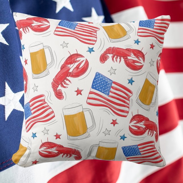 Coussin Drapeau de bière de homard étoile (Créateur téléchargé)
