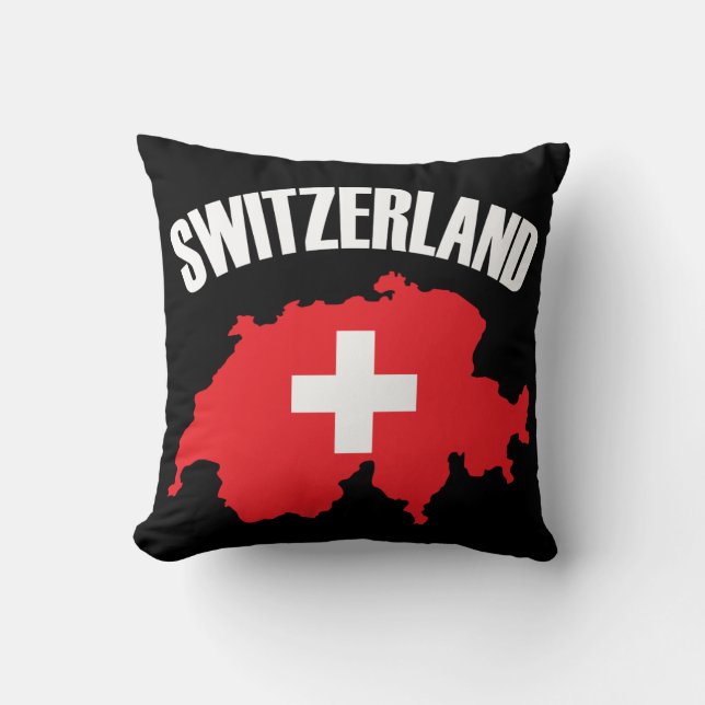 Coussin Drapeau de carte Suisse (Recto)