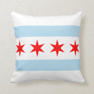 Coussin Drapeau de Chicago, Illinois Jeu d'oreiller