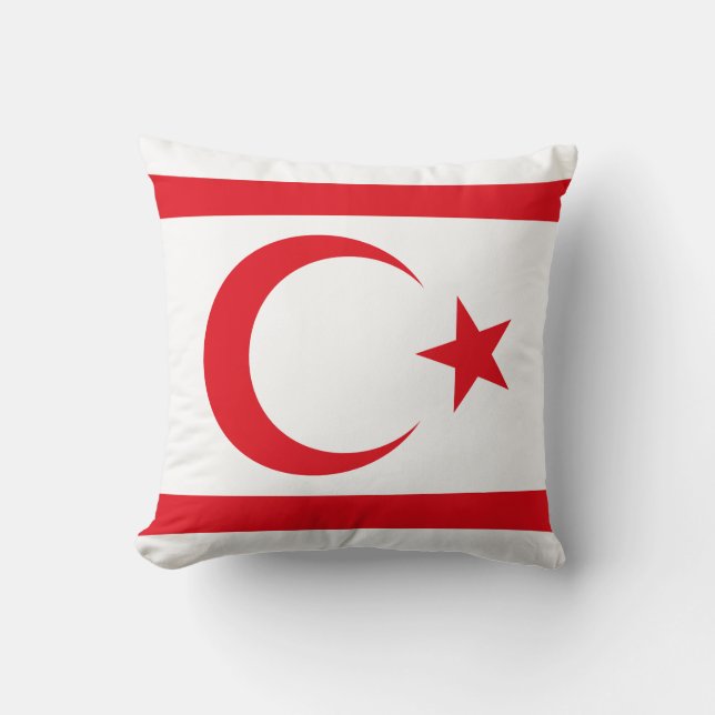 Coussin Drapeau de Chypre du Nord (Recto)