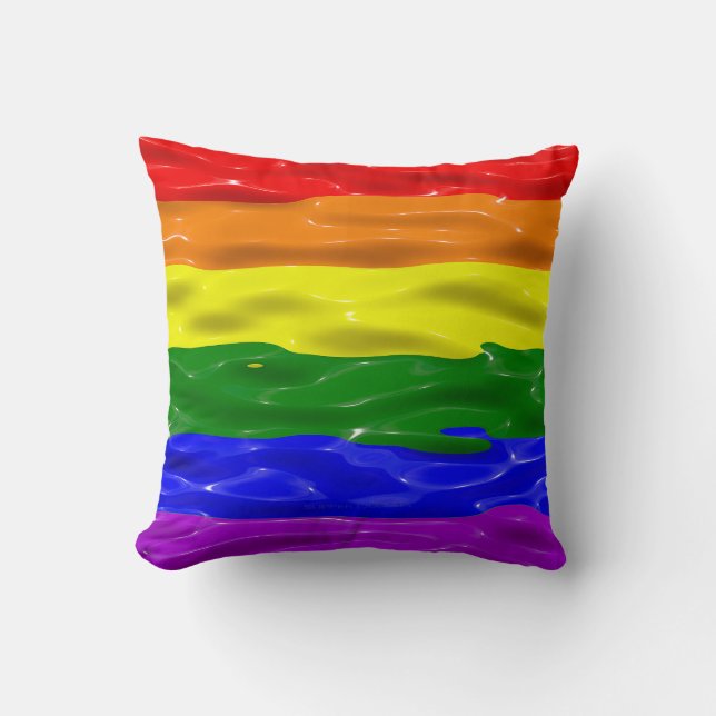 Coussin Drapeau de fierté de SlipperyJoe's vernis liquide  (Recto)