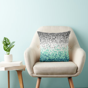 Coussin Drapeau de fierté frayromantique abstrait pixelisé