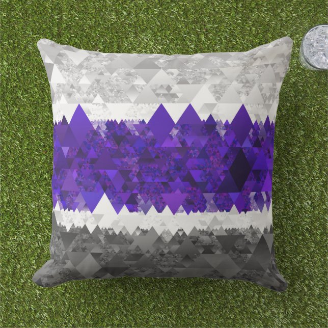 Coussin Drapeau de fierté Greygender Boho Géométrique Mod  (Herbe)