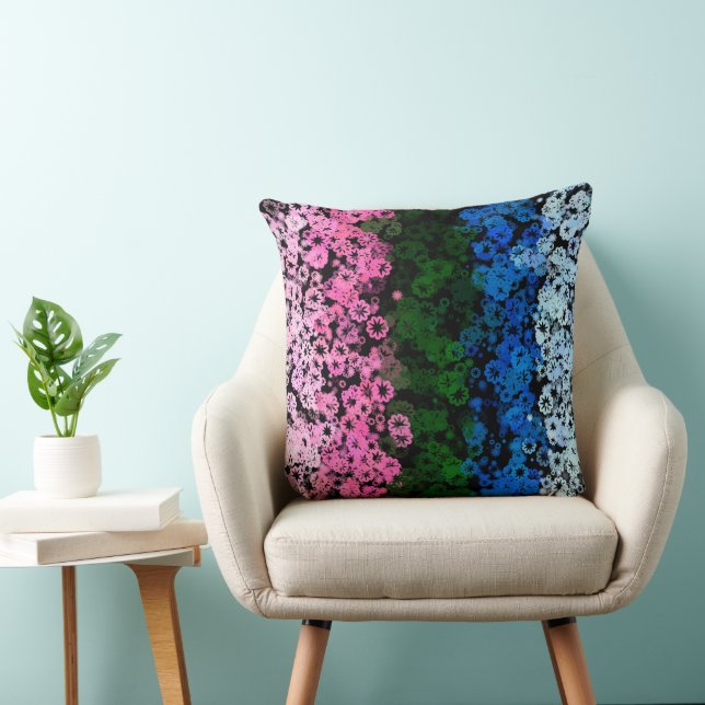Coussin Drapeau de fierté Omniromantique Floral Mignon Rét (Chaise)