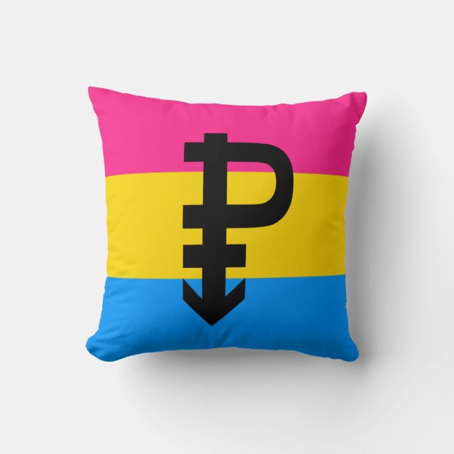 Coussin Drapeau de fierté pansexuelle (Recto)