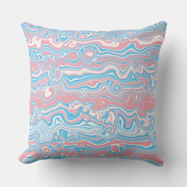 Coussin Drapeau de fierté trans Trippsy Boho Groovy Bandes (Recto)